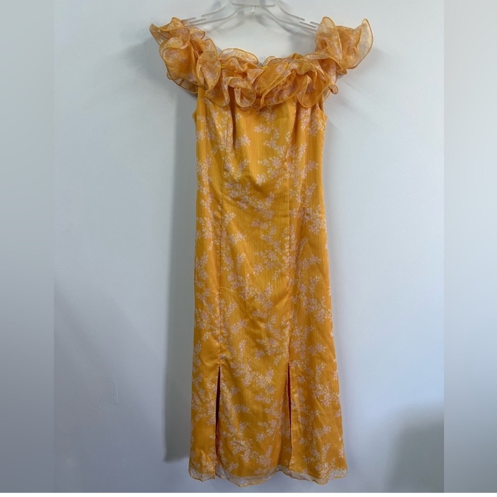 Keepsake Embrace Ruffle Off Shoulder Midi‎ Dress Small - Picture 3 of 4
